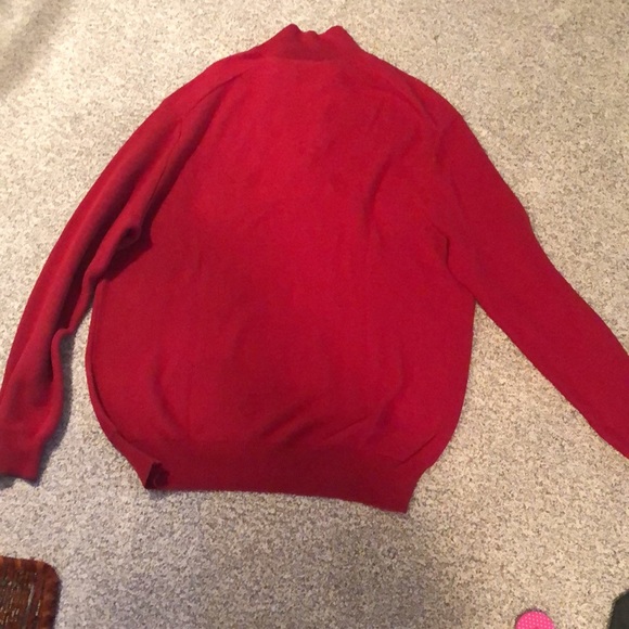 Polo By Ralph Lauren Quarter Zip Red SWEATER Mens Size XL - Picture 3 of 3